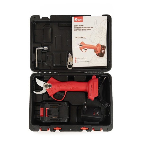 Аккумуляторный садовый секатор Edon UPS-21_100_кейс